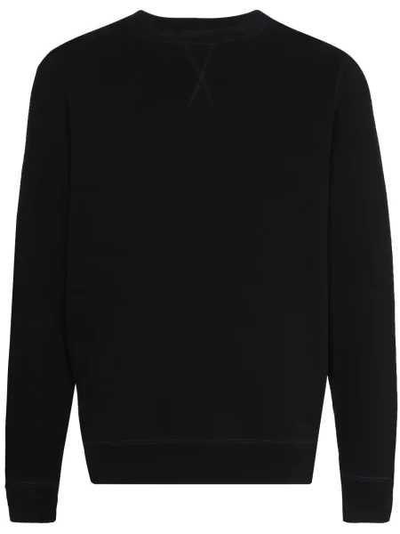 Hanorac crewneck Sunspel negru