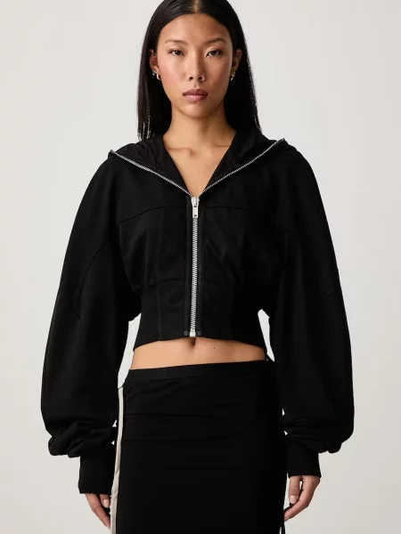Rick Owens DRKSHDW Collage Gimp hanorac cu și glugă din pentru femei