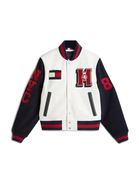 TOMMY HILFIGER Geacă de primăvară-toamnă bleumarin / deschis / roşu închis gri