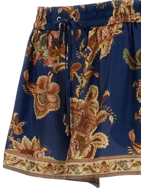 Pantaloni scurți Zimmermann de mătase albastru