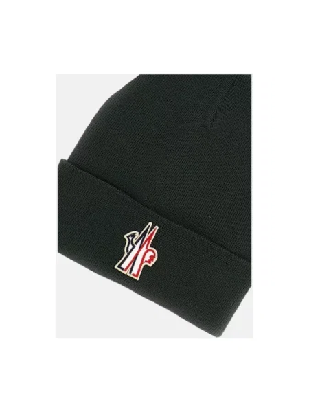 Czapka Moncler wełniana z logo zielona