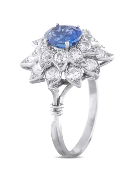 Diamant inel Lb Exclusive cu model floral argintiu