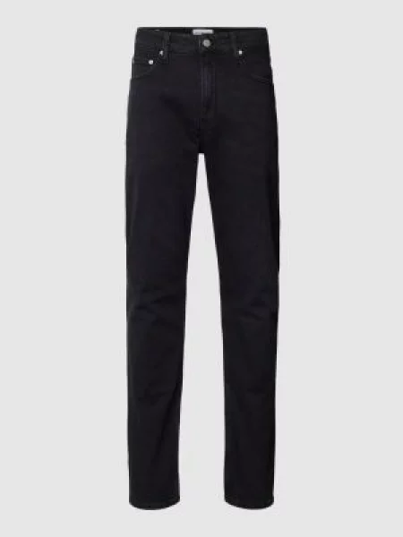 Jeansy o kroju slim fit z detalami z logo Calvin Klein Jeans czarne
