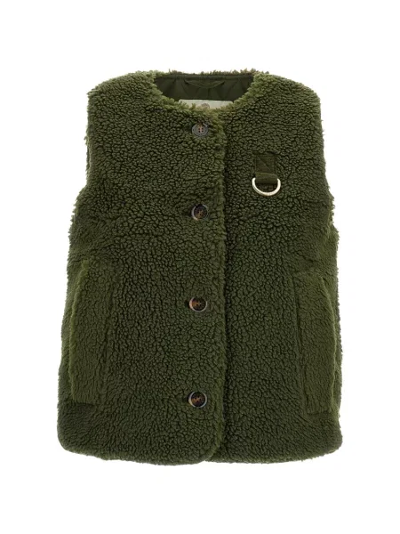 Vestă Barbour din fleece verde