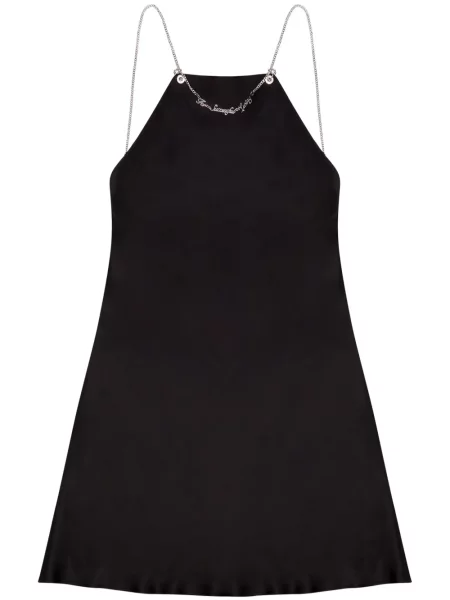 Rochie mini Diesel din satin de costum negru