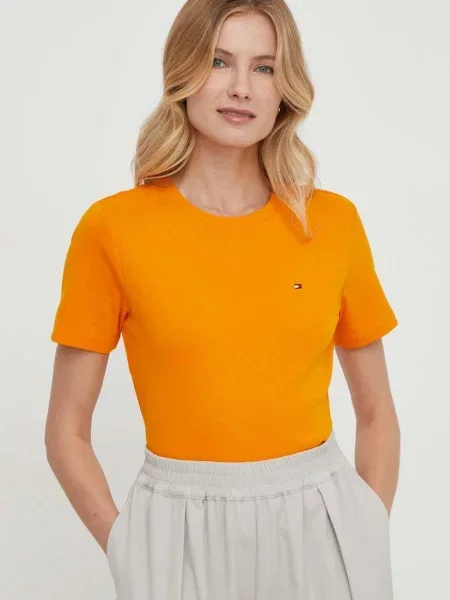 Тениска Tommy Hilfiger оранжево