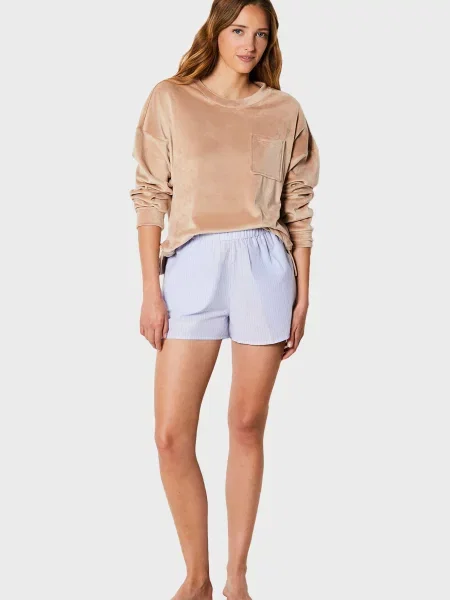 Велюровый свитшот Etam бежевый