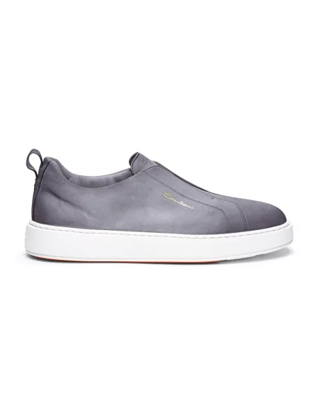 Sneakersy Santoni skórzane wsuwane szare
