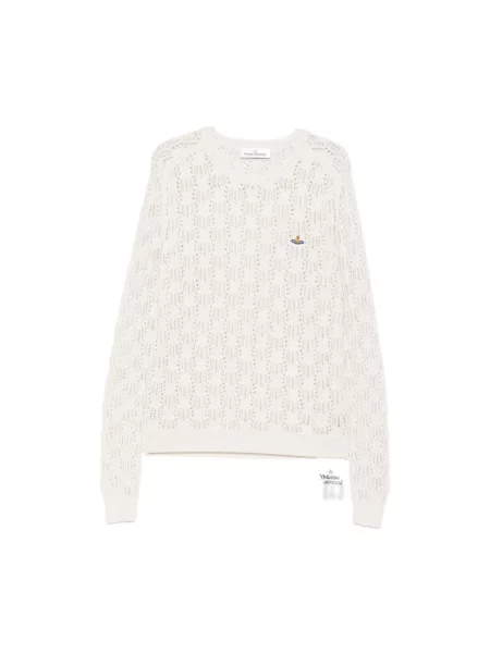 Sweter Vivienne Westwood z logo beżowy