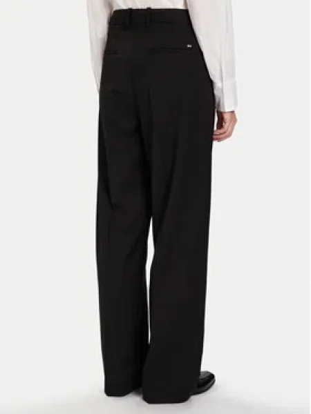 Tommy Hilfiger Hlače iz tkanine Timeless Straight Fit črna