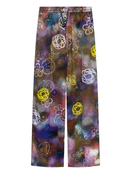 Pantaloni Kenzo cu model floral cu imagine violet