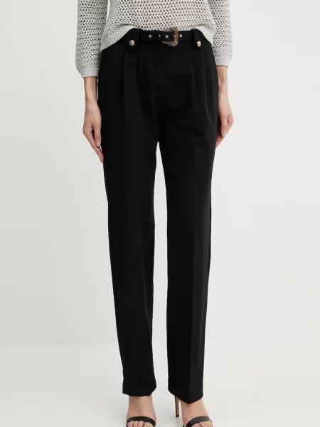 Versace Jeans Couture pantaloni drept high waist negru