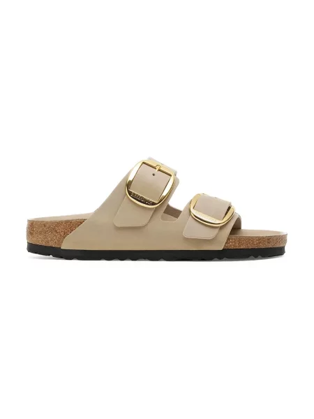 Birkenstock șlapi de piele Arizona Big Buckle bej