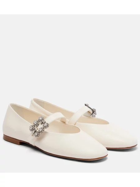 Balerini Roger Vivier din piele alb