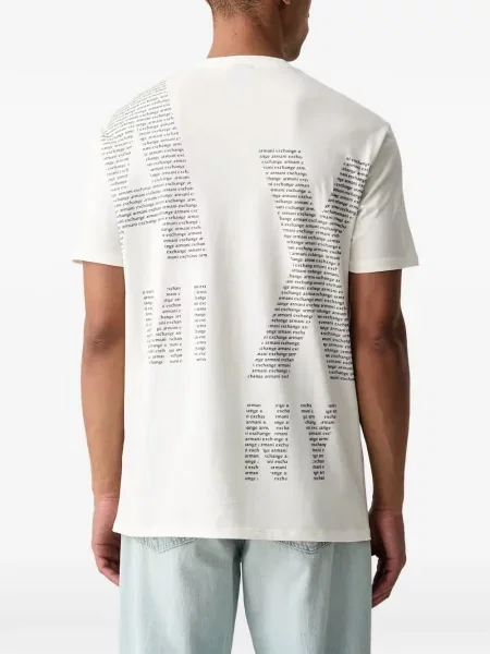 Scurt tricou Armani Exchange cu imagine alb