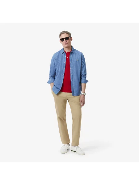 Lacoste Koszulka Polo Slim Fit Petit Piqué czerwona