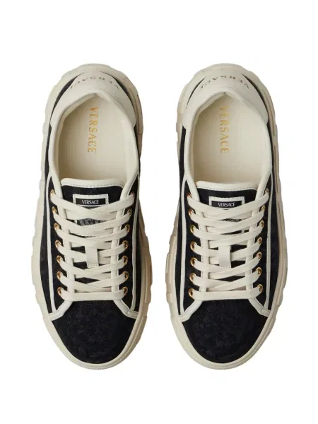 Sneakerși Versace cu platformă din jacard negru