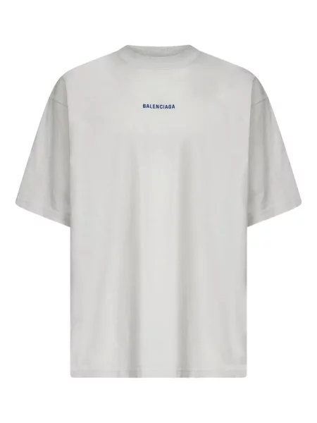 Тениска Balenciaga с кръгло деколте сиво