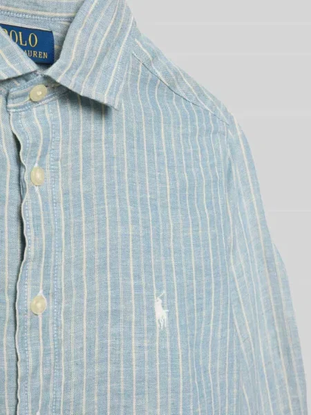 Koszula casualowa o kroju regular fit z czystego lnu Polo Ralph Lauren Teens błękitna