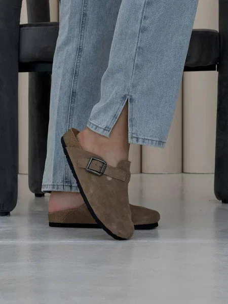 Замшевые сабо 105.store коричневые