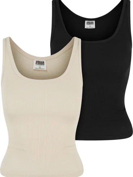 Urban Classics Top bej deschis negru