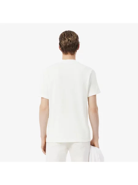Lacoste T-Shirt Z Okrągłym Dekoltem Classic Fit biały