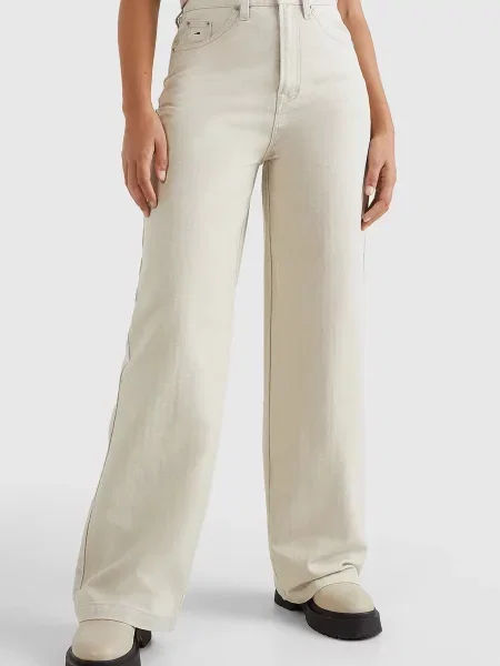 Широкі джинси Tommy Jeans в ялинку білі