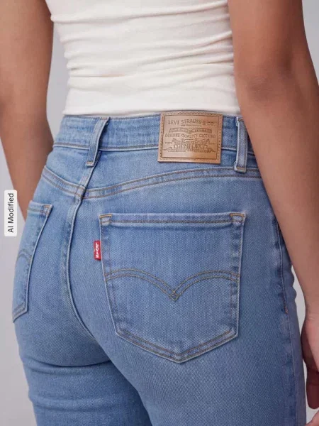 Jeansy bootcut w kroju slim fit z mieszanki bawełny z domieszką lyocellu model HIGH RISE BOOTCUT' Levi's® 300 niebieskie