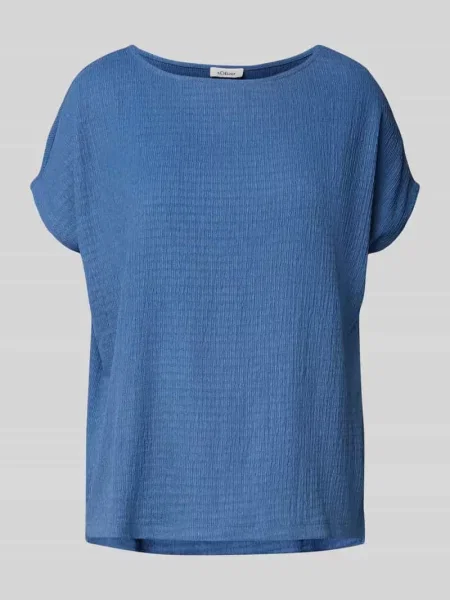 T-shirt o kroju relaxed fit z dodatkiem streczu S.oliver Red Label niebieska