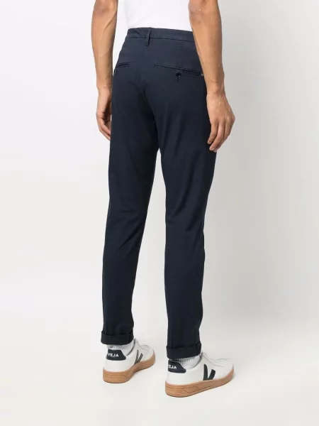 Pantaloni chino Dondup plisate albastru