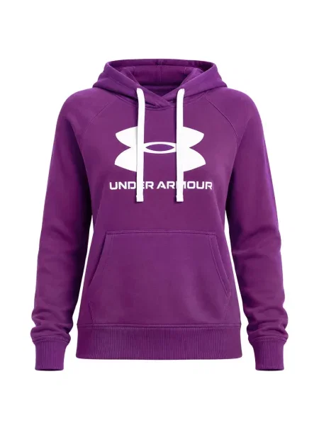 Суичър с качулка Under Armour с принт виолетово
