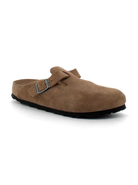 Klapki Birkenstock zamszowe brązowe