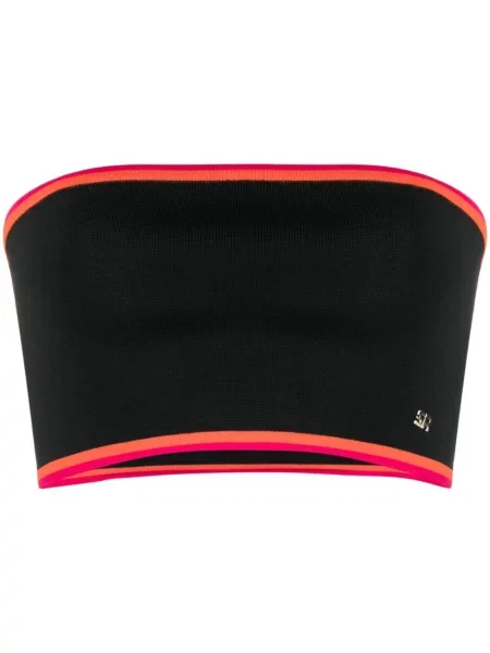 Top Sonia Rykiel cu dungi tricotate negru