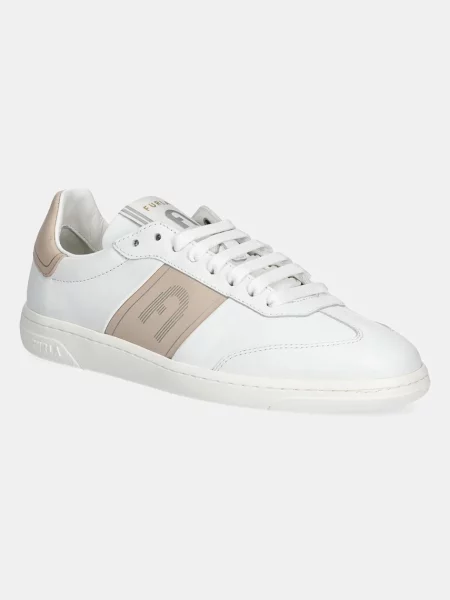 Кожени маратонки Furla Twist Lace-Up Sneaker бяло