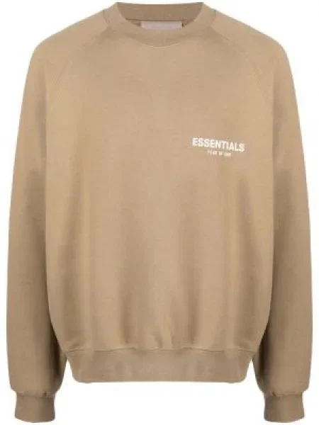 Hanorac crewneck Fear Of God Essentials cu imagine cu decolteu rotund maro