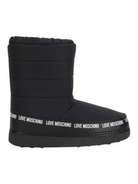 Kozaki Love Moschino z logo czarne