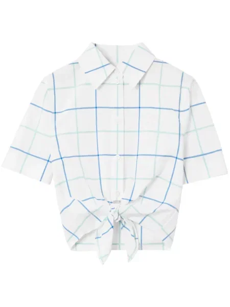 Koszula Burberry w kratkę o krotszym kroju biała