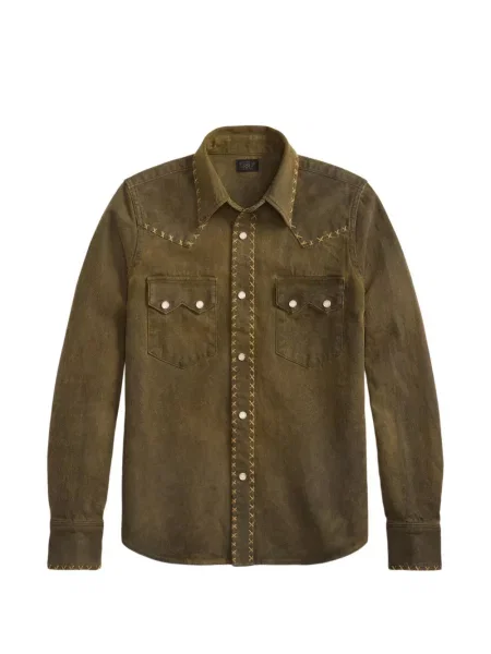 Cămașă Ralph Lauren Rrl cu broderie verde