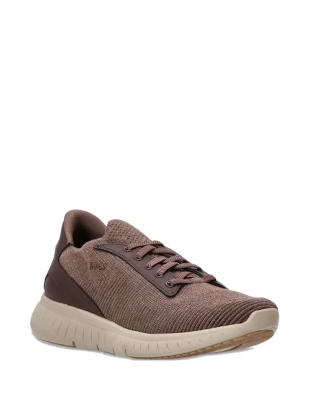 Fűzős csipkés sneaker Boss barna