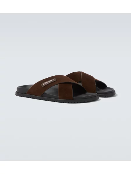 Sandale Dolce&gabbana din piele de căprioară maro