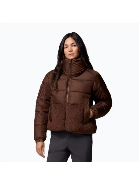 Geacă hibrid pentru femei Columbia Leadbetter Point II Sherpa Hybrid tobacco