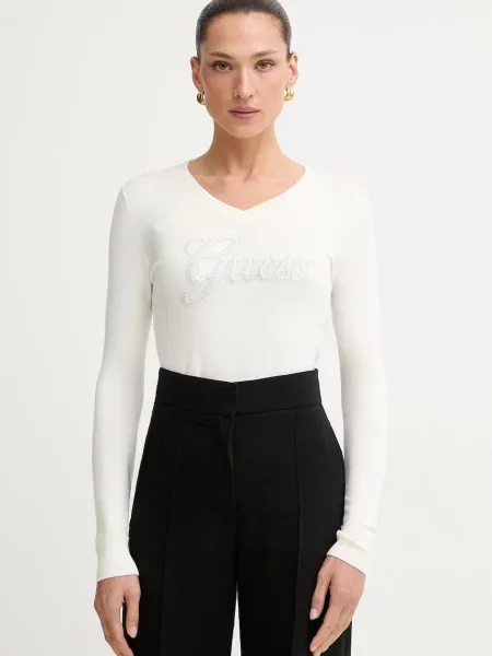 Guess pulover pentru femei cu vâscoză LENA bej