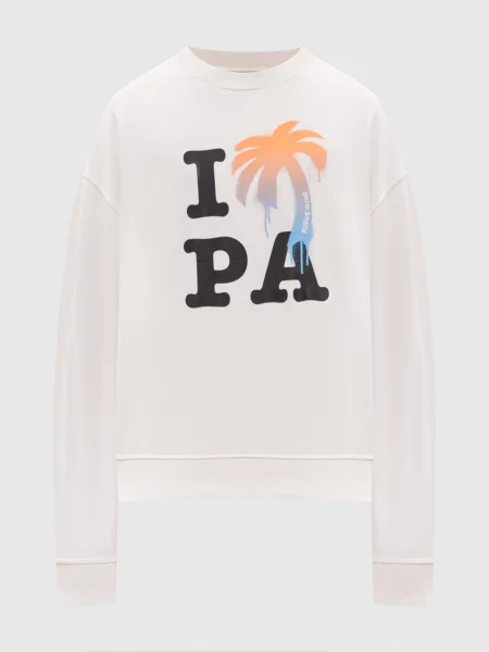 Світшот I Love PA кольору айворі Palm Angels бежевий