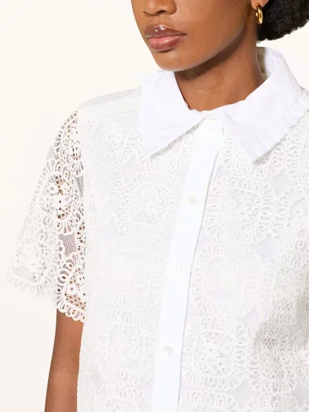 Claudie Pierlot Bluzka Z Koronki weiss biała