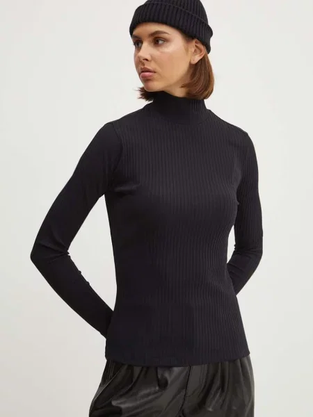 Golf o kroju slim fit z mieszanki bawełny model ‘DRIZA’ Hugo czarny