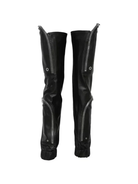 Spodnie cargo Rick Owens skórzane czarne