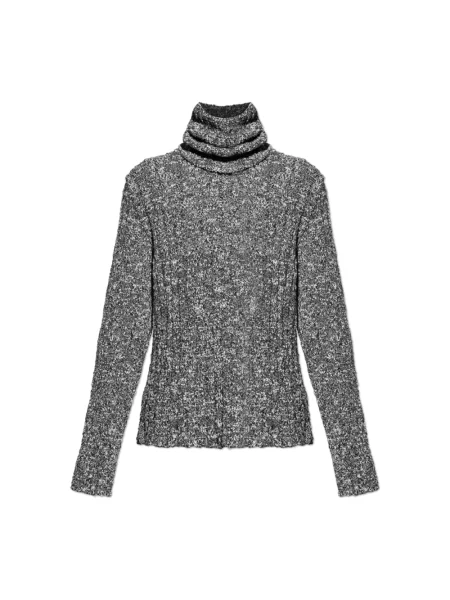 Sweter z golfem Dolce And Gabbana wełniany do golfa szary