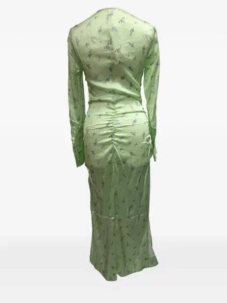 Rochie Ganni cu model floral cu imagine verde
