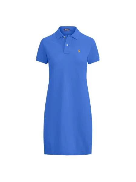 Sukienka Ralph Lauren z krótkim rękawem z logo niebieska