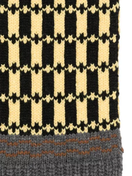 Fular Marni cu imprimeu geometric gri